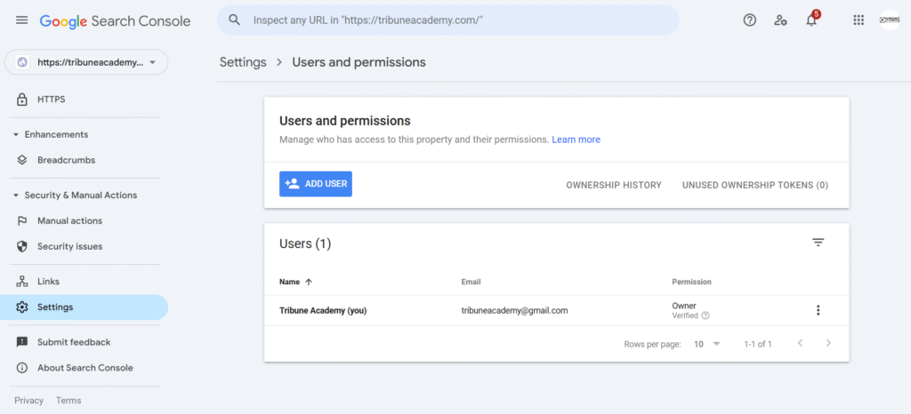 google search console